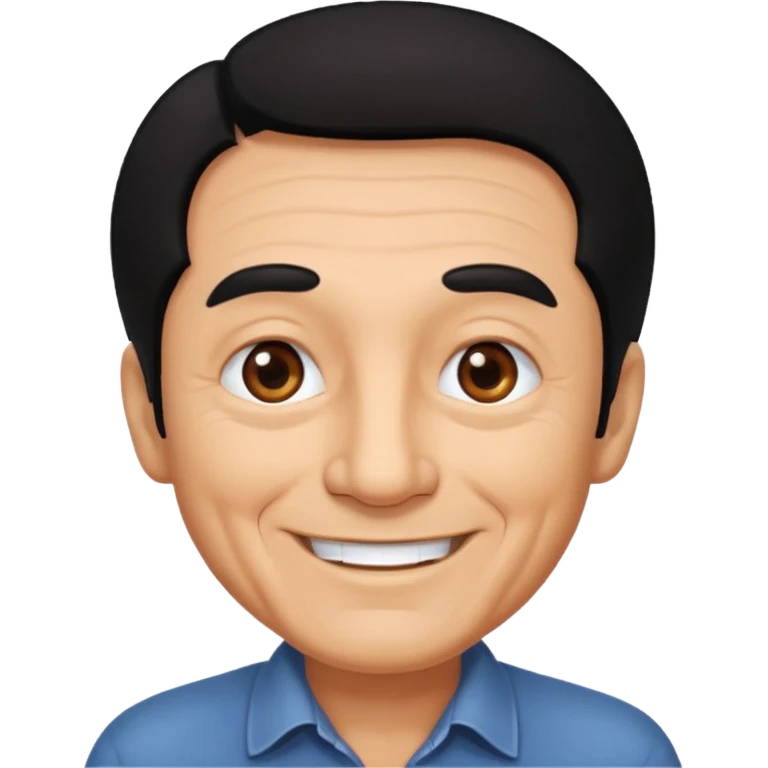 Old man with black hair and eyes but handsome emoji