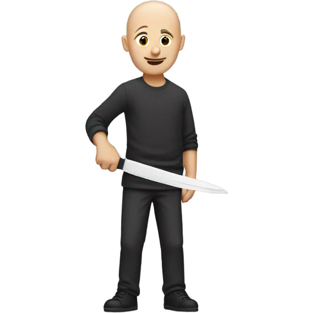 bald guy holding a knife emoji