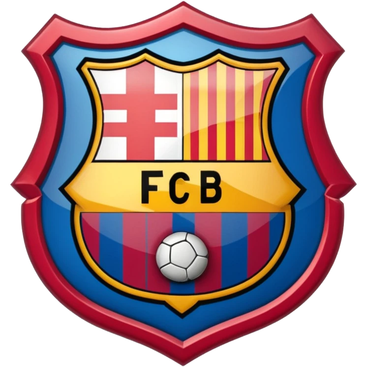 El escudo del fútbol club Barcelona de España emoji