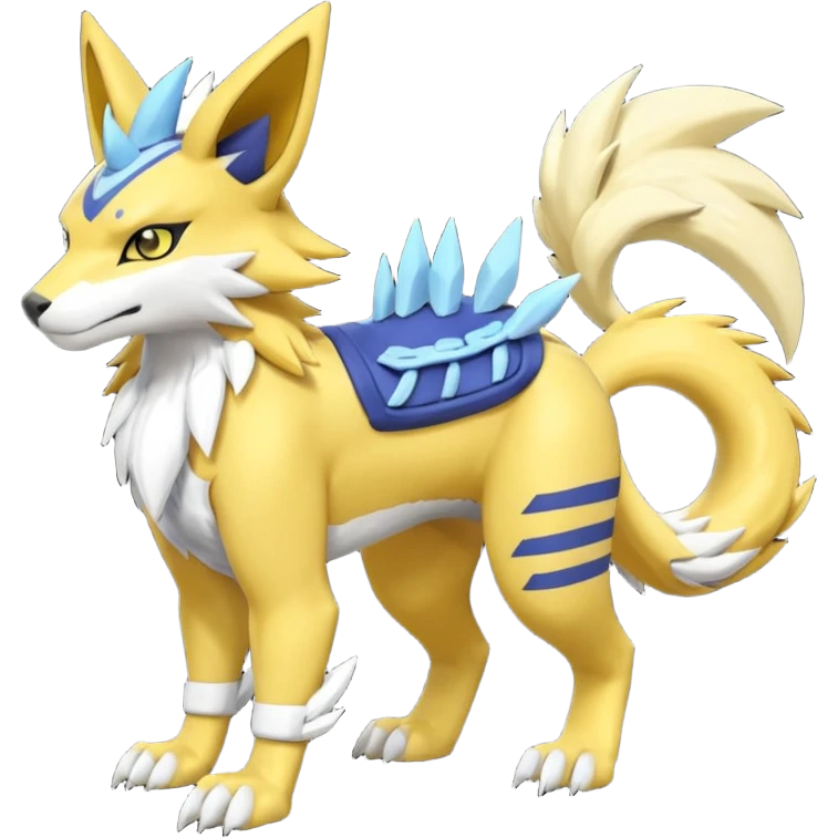 Zeraora-Amaura-Renamon-Lombax-Weregarurumon-fusion-creature (full body emoji