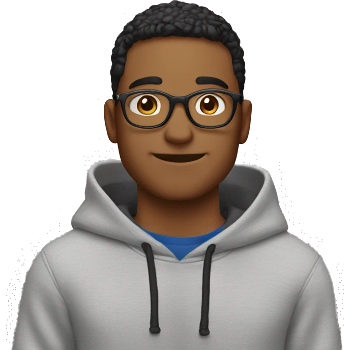 Chico con sudadera estampada con el texto “gap” emoji