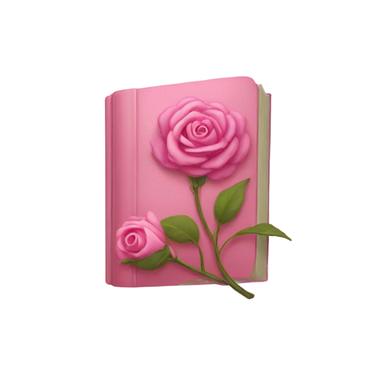 um livro cor de rosa emoji