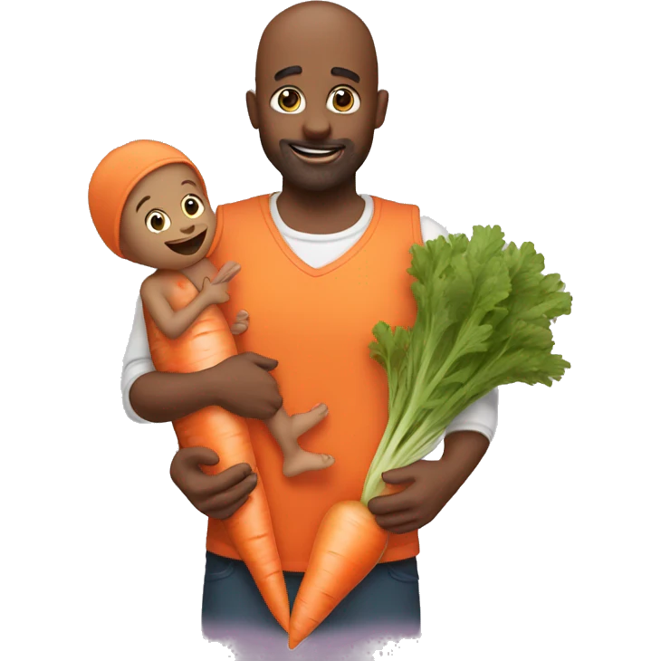 carrot daddy holding carrot baby emoji