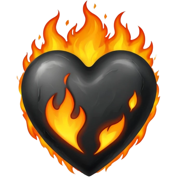 Black heart on fire emoji