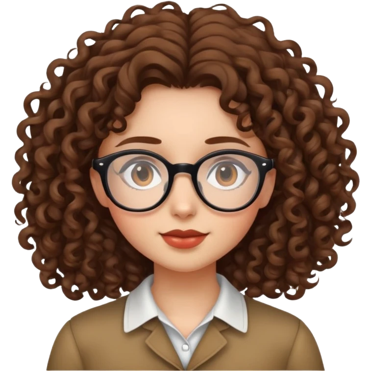 Curly hair and glasses girl emoji