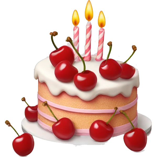 cherry birthday cake emoji
