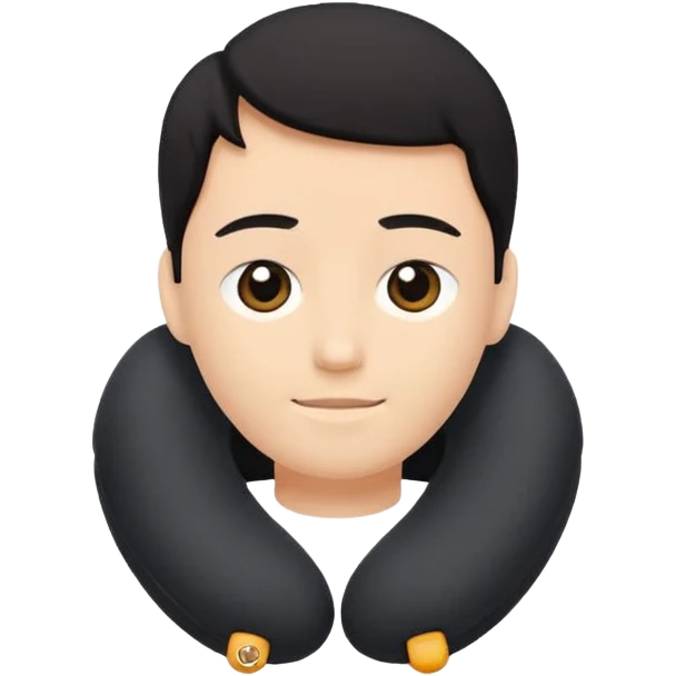 black Travel Neck Pillow emoji