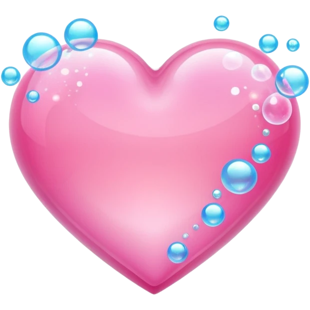 Pink heart with bubbles around it emoji