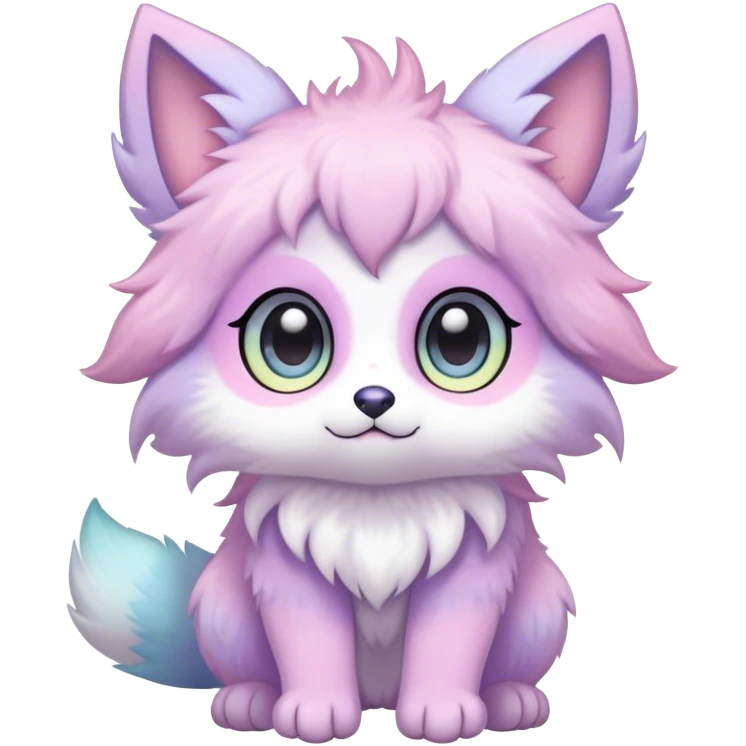 Kawaii pastel colorful ethereal anthro fursona Fakemon emoji