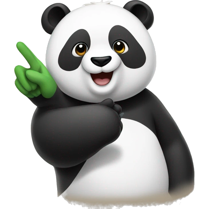 Panda giving the peace sign  emoji
