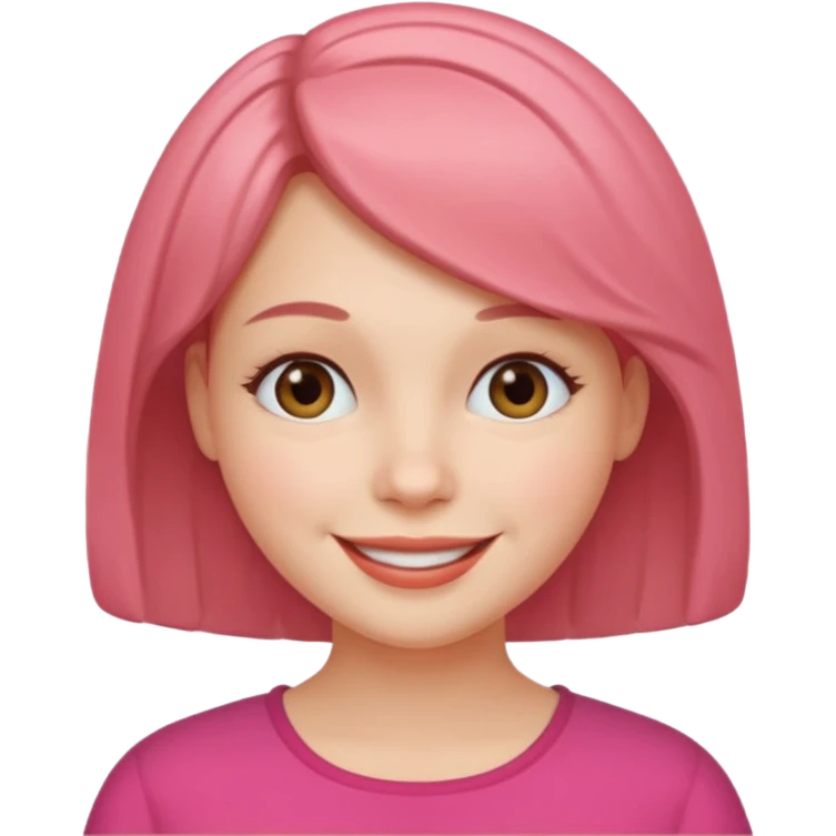 a smiling, bobbed-haired woman emoji