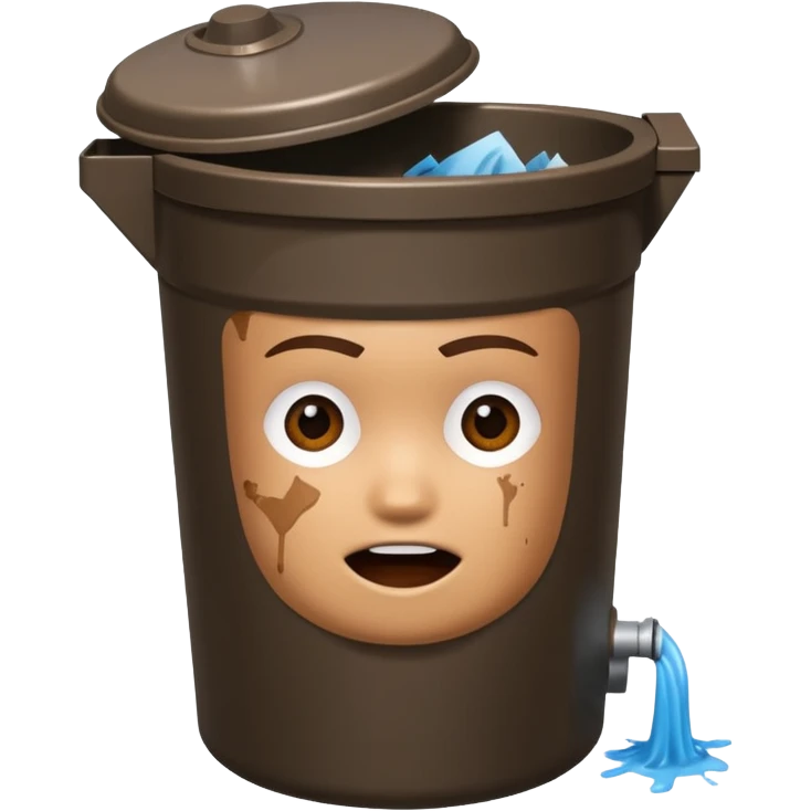 Roblox, avatar and pooping in a garbage can toilet emoji