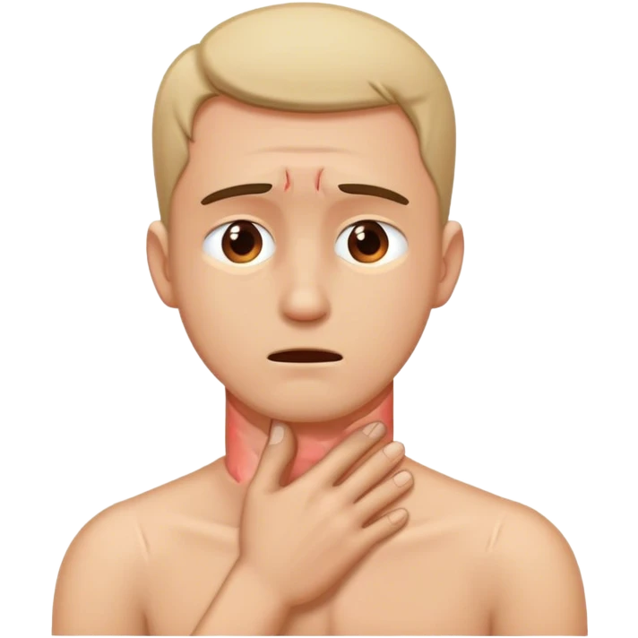 Man with neck in pain emoji