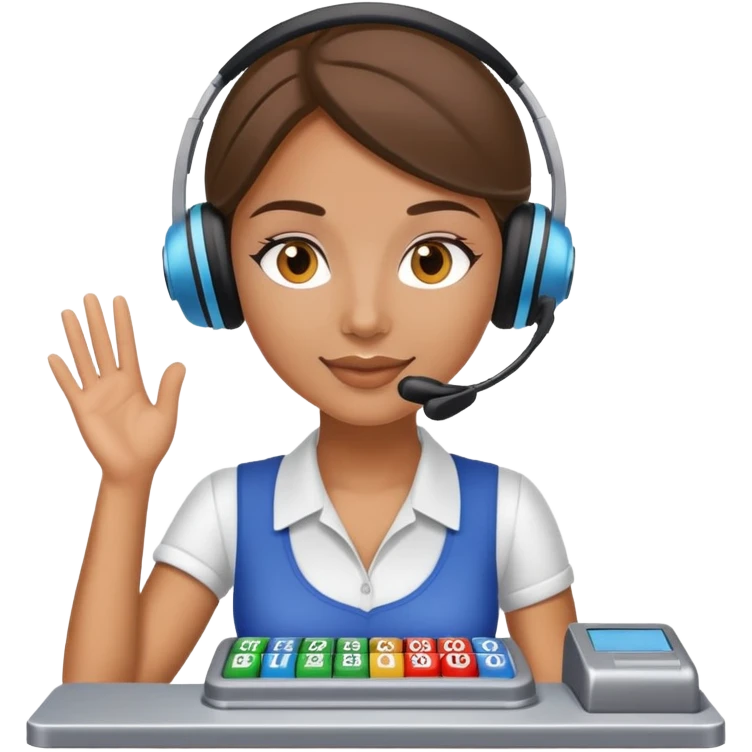 Mujer cajera bingo virtual emoji