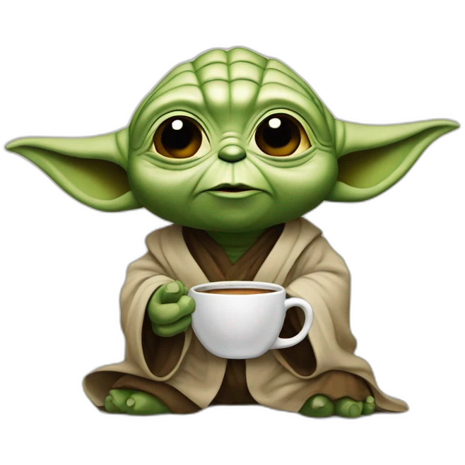 Yoda qui boit du café emoji
