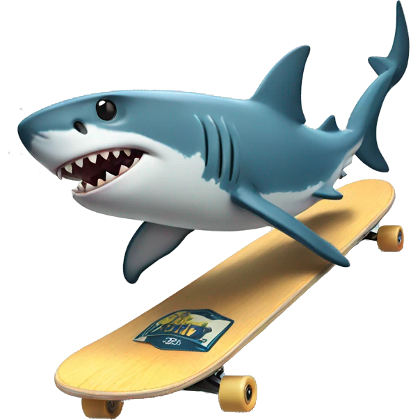 Shark on a skateboard  emoji