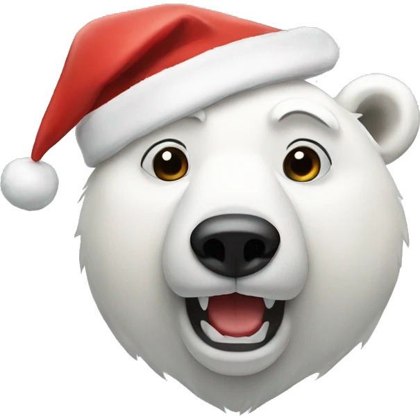 Polar bear with santa hat  emoji