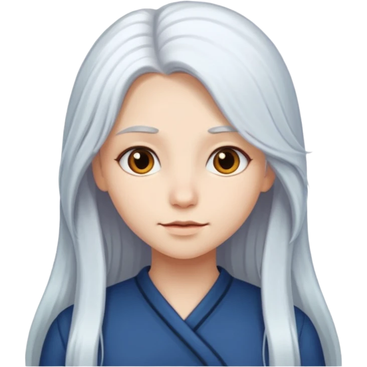 Girl with long whit hair emoji