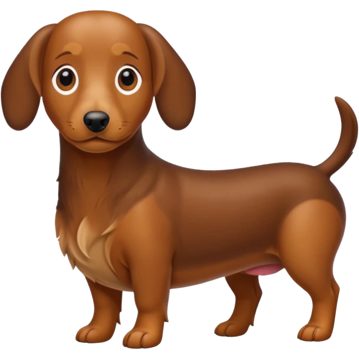 Sausage dog doing a poo emoji