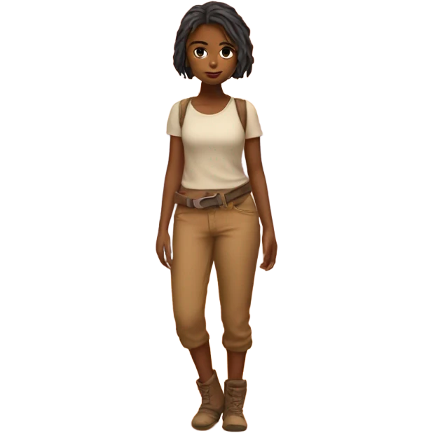 girl in desert under sky emoji