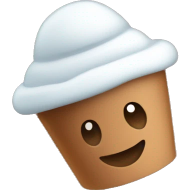 A cap of cocoa to go with a snowflake pattern on top emoji