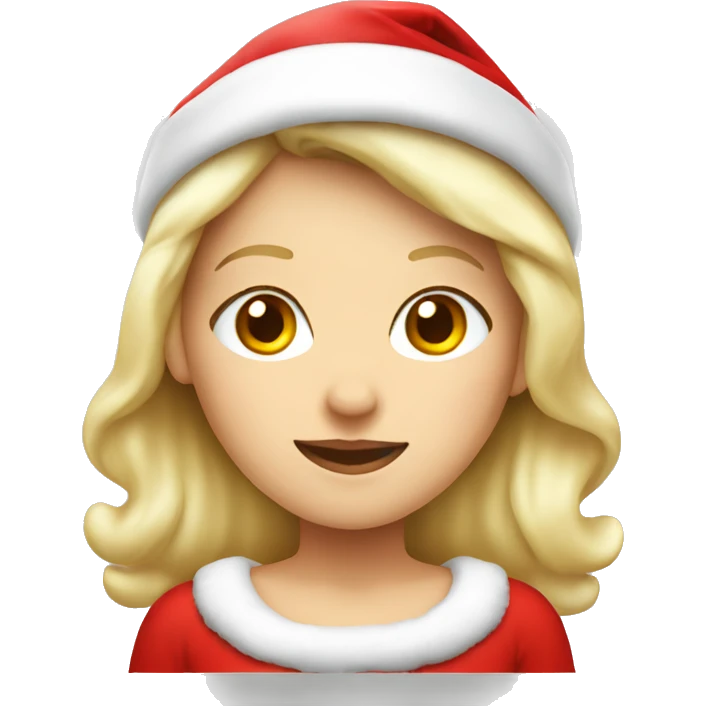 White blond girl as santa claus With hat  emoji