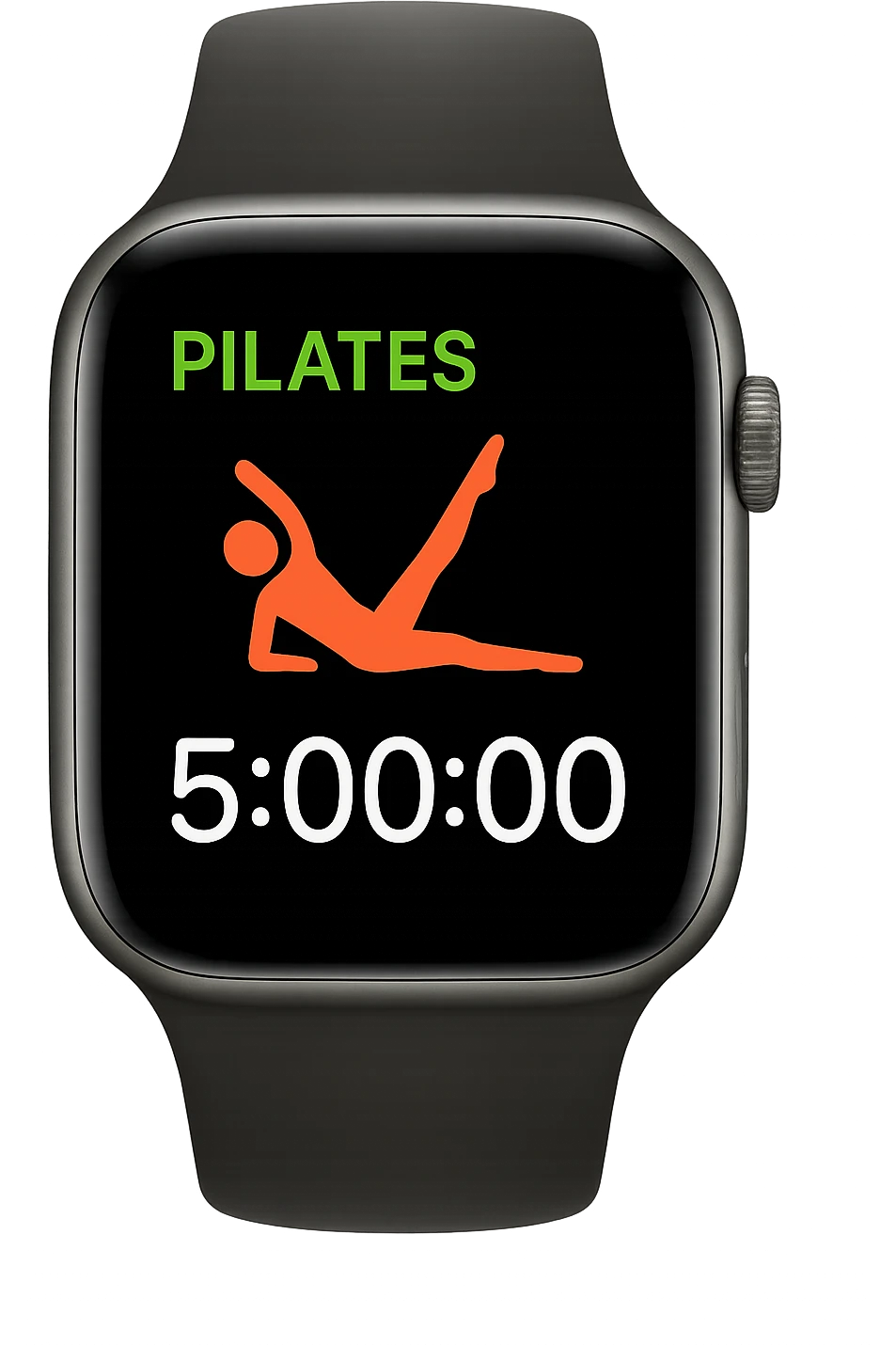 smartwatch con modalità attiva di pilates che segna 5 ore di pilates, REALISTICA 4K emoji