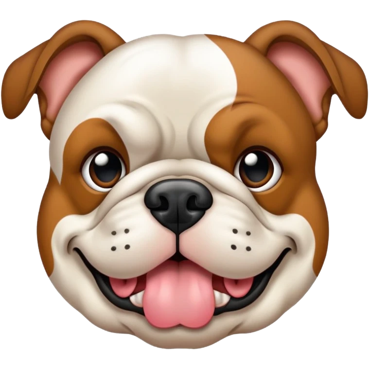 Buldog angielski w kolorowe krobeczki emoji