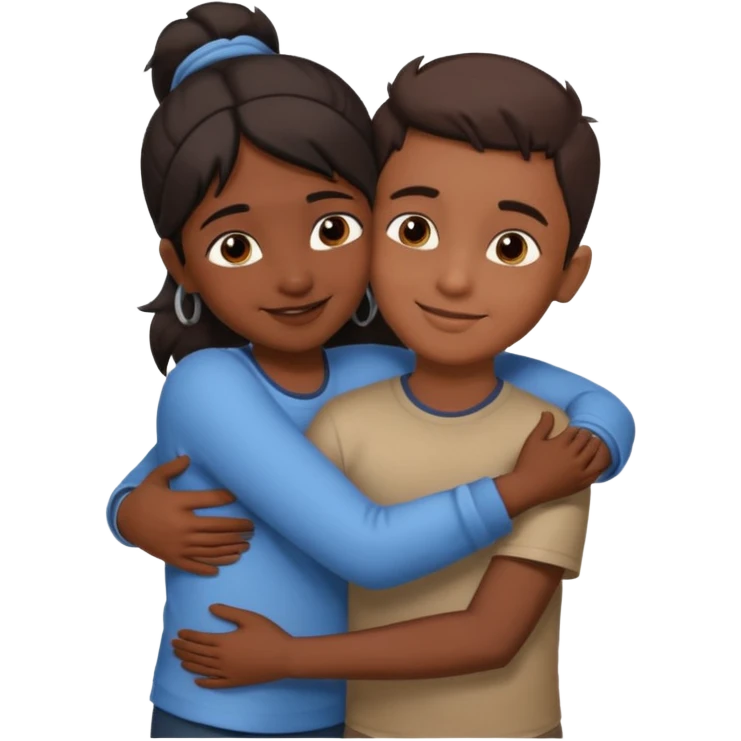 indian boy hugging indian girl from behind... boys hand down near navel of girl... boys head on the shoulder of girl... hugging tight.. more romantic... with more love emoji
