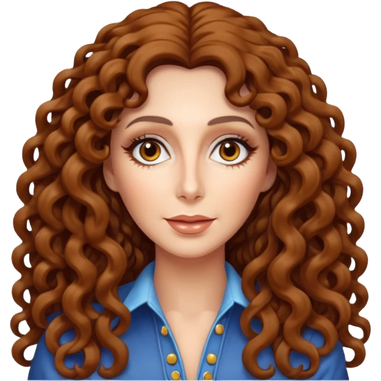 Cher with long curly hair emoji