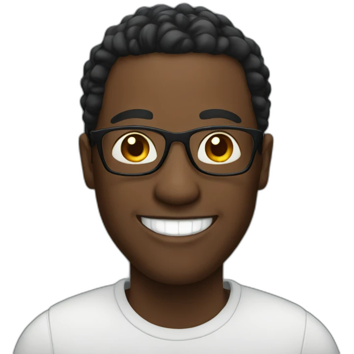Black man with a broad smile and glasses emoji