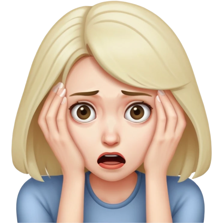frightened woman bending down emoji