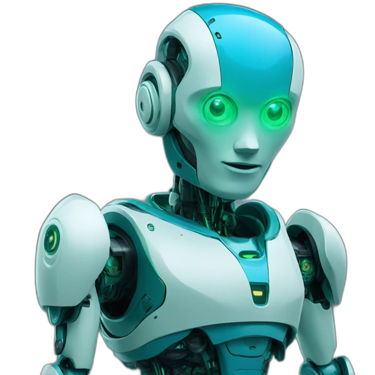 AI robot blue green emoji