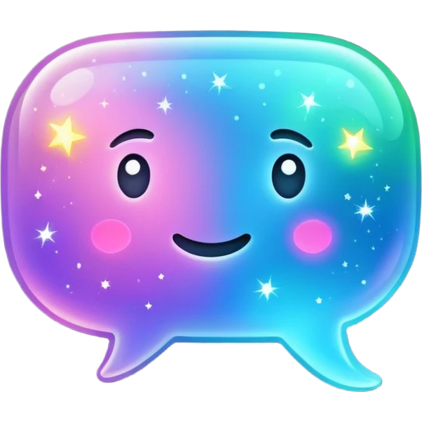 speech bubble with sparkles emoji