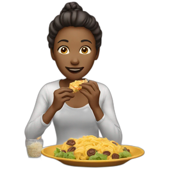 Woman eating emoji