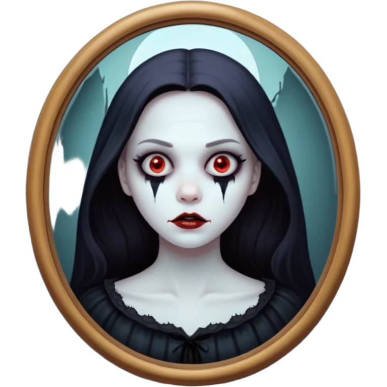 Spooky killer on mirror behind woman emoji
