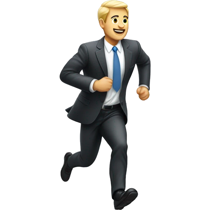 business man running a race emoji