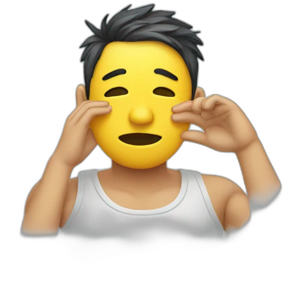 person wipes sweat from their face emoji