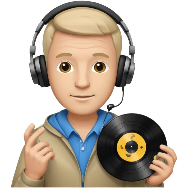 Vinyl Record Collector man  emoji