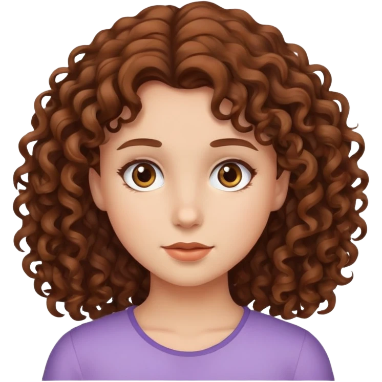 Brown curly hair girl emoji
