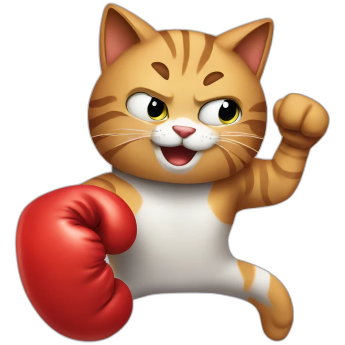 Cat boxing emoji