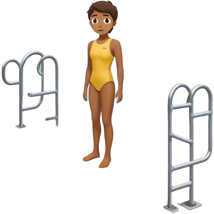 A person standing at the edge of a diving board, looking nervous. Below them is a pool of water labeled “Confidence.” Instead of hesitating, they count 5-4-3-2-1 and jump in, representing taking action despite fear.  emoji