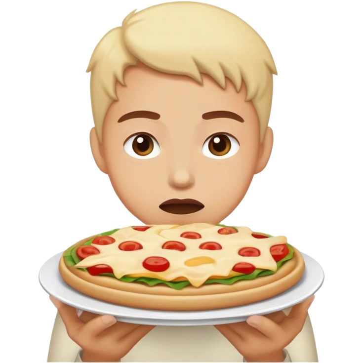 Hungry person looking at food emoji