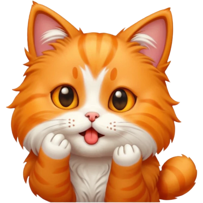 A cute cat emoji blowing a kiss with a little bite emoji