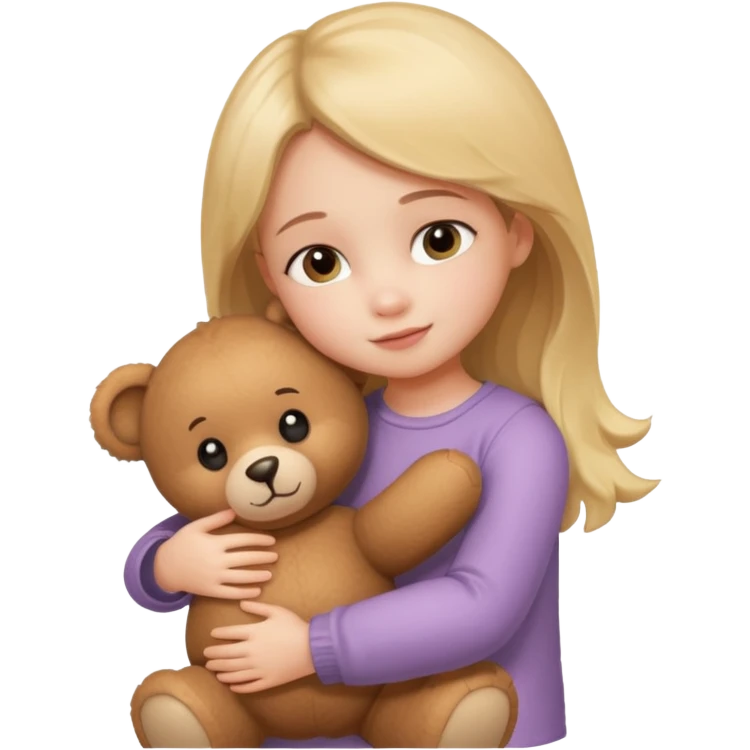 Little girl – hugging a teddy bear.
 emoji