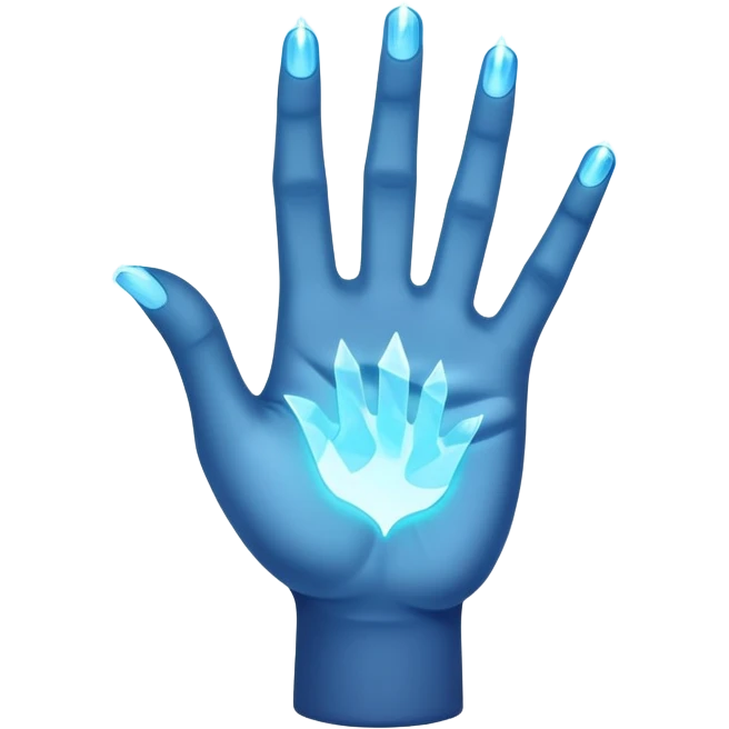 Make a hologram projection coming from hand emoji