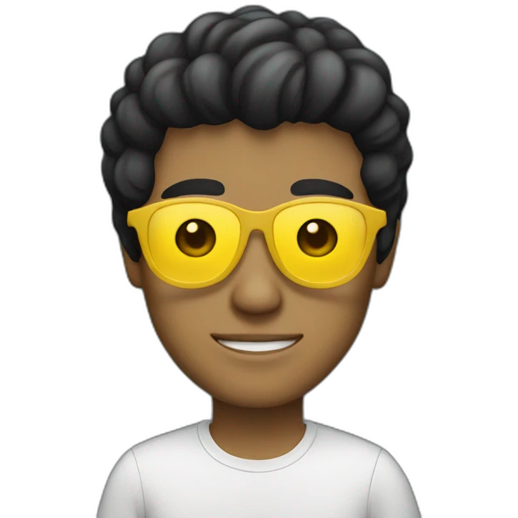 Guy with yellow tinted glasses and combed black hair  emoji