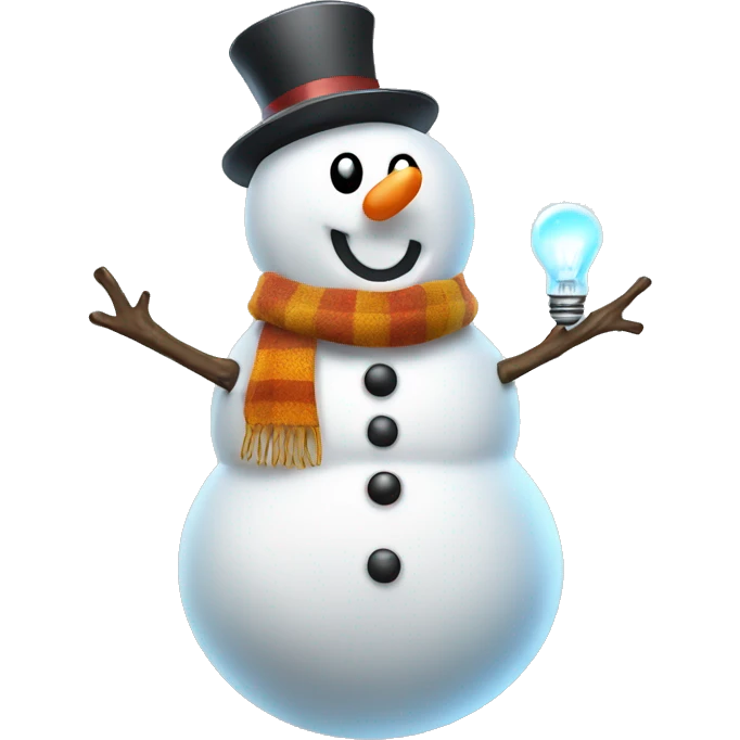 snowman with light bulb and vest emoji