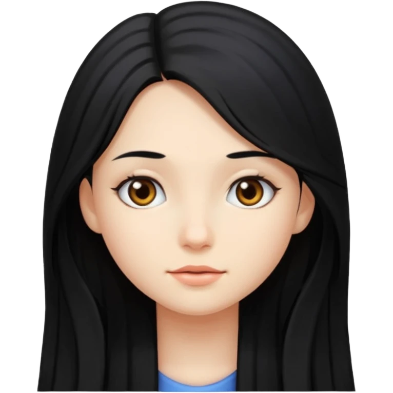 A girl with long black hair and fair skin emoji