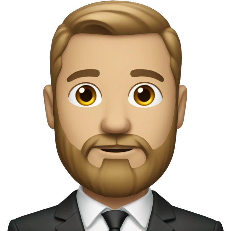 man with a beard and a hugo boss blouse emoji